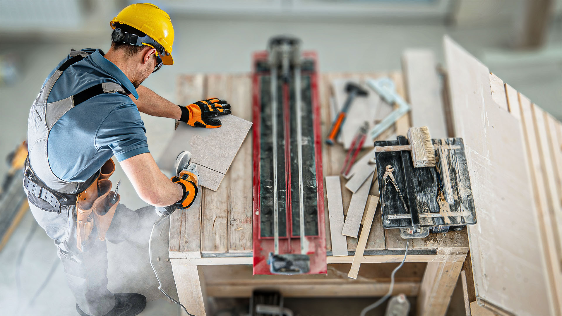 Man working in High dust Environment